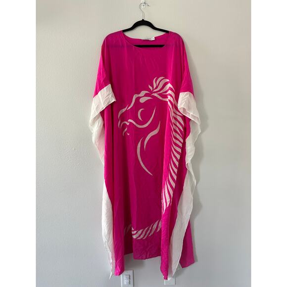 Louise Kennedy Cheval Pink Kaftan HorseOne Size